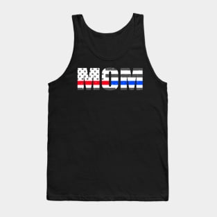 Firefighter Mom - Police Mom - Thin Red Blue Line Flag Tank Top